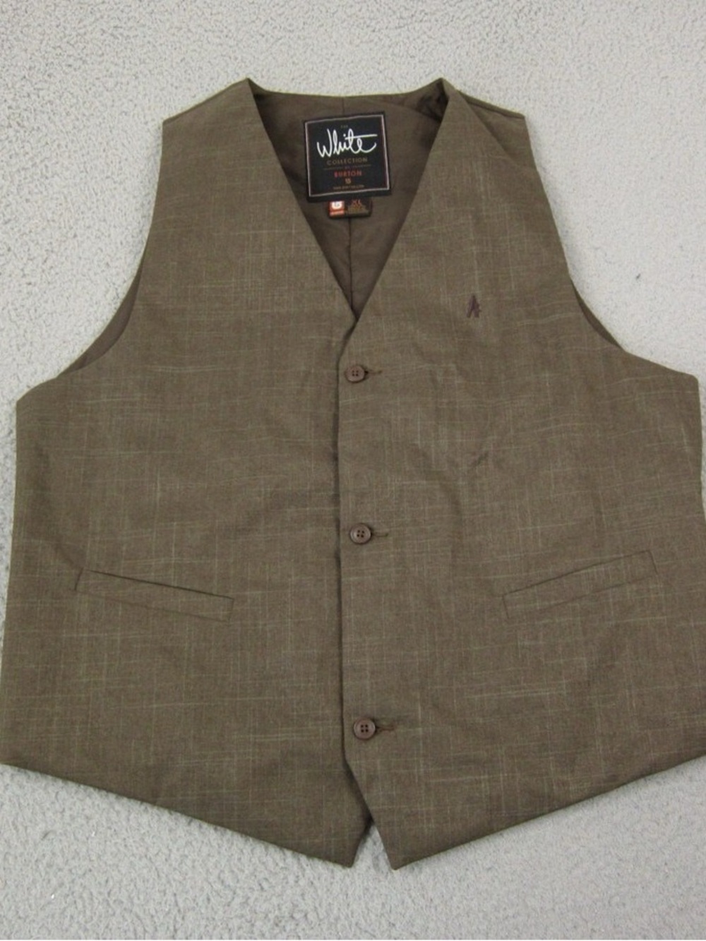 Burton White Collection Brown Button Front Vest